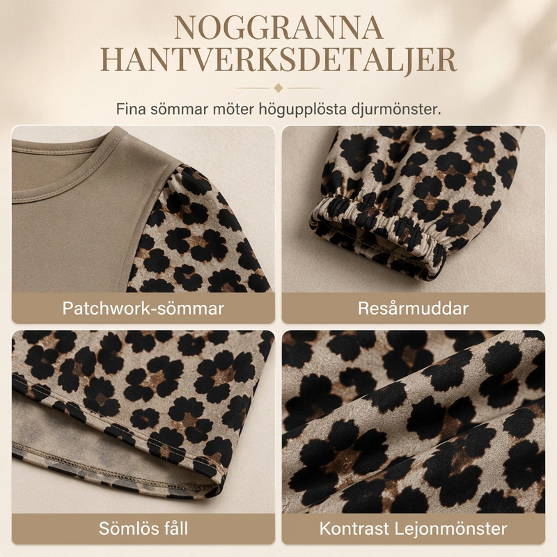 🔥50% OFF Damtopp med leopardmönster och långa ärmar-3