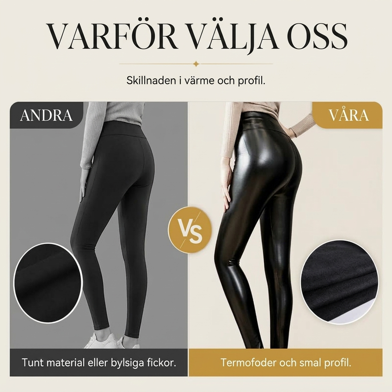 Tidlösa Leggings Dam – Elegant Läderlook med Smickrande Passform-4