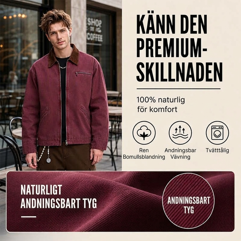 Klassisk ledig jeansjacka för män-3