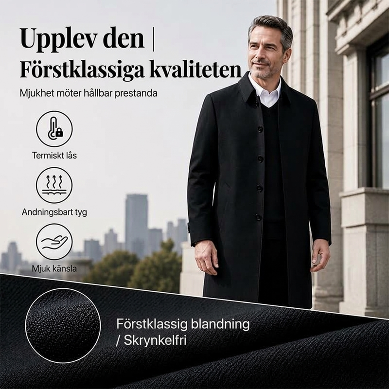 Kavaj i medellängd med krage för män-3