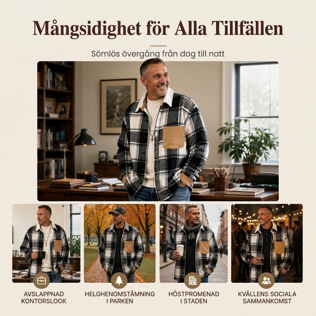 Kavajjacka i rutig design för män, ledig stil-4