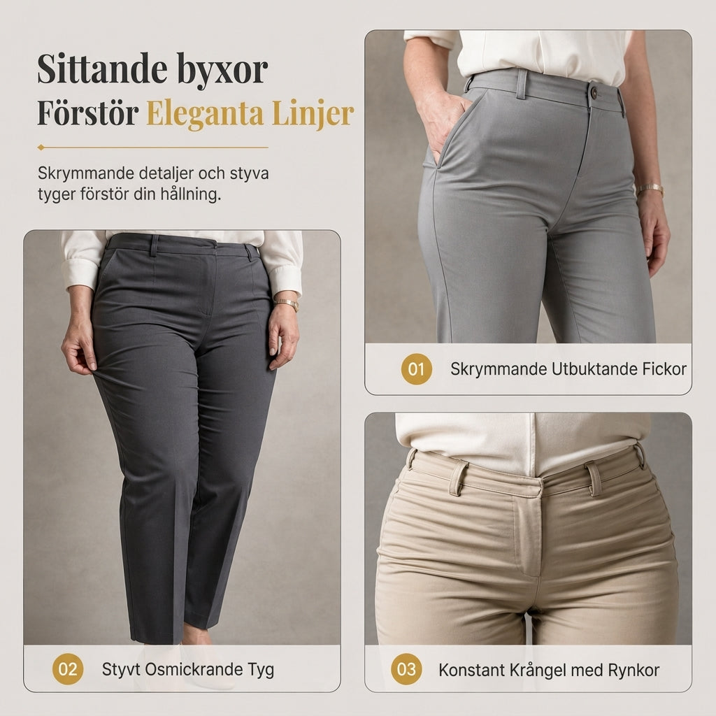 📢🎉50 % rabatt!!!🛍️✨Eleganta, högt skurna, vida satinbyxor med asymmetrisk midja-2
