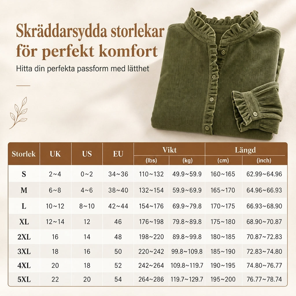 Kvinnors vintage-blus i manchester med volangkrage och långa ärmklockor-7