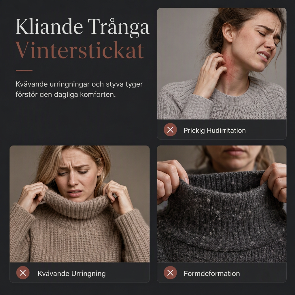 🍂Bästsäljande höstnyheter|Mjuk Stickad Tröja Dam – Elegant Oversized Polotröja med Hög Krage-2