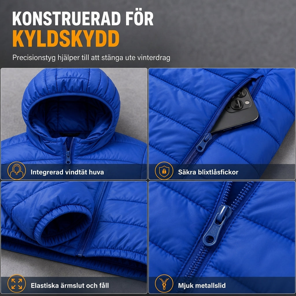 📢🎉50 % rabatt!!!🛍️✨Lätt, quiltad bomullsjacka för män med huva, kort modell, avslappnad stil, för vintern, i stora storlekar-3