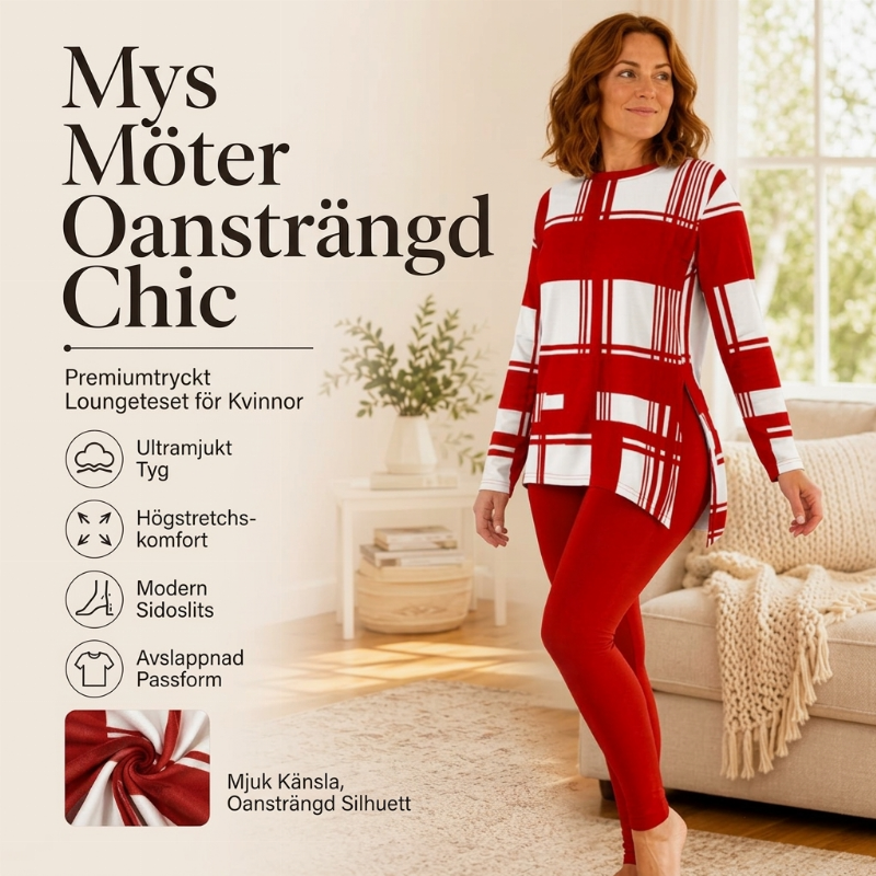 🔥50% OFF Långärmad tryckta topp & leggings-set för kvinnor