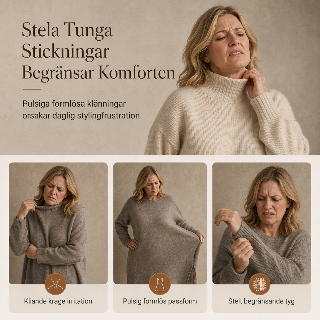 Överdimensionerad höghalsad stickad klänning med volangkant i tyll-1