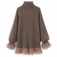 Överdimensionerad höghalsad stickad klänning med volangkant i tyll-8