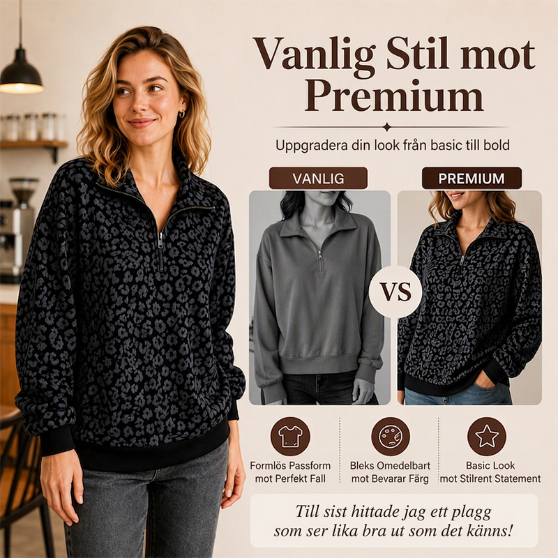 Damträja med leopardmönster och kvartszip-2