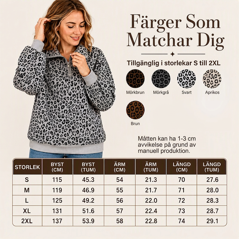 Damträja med leopardmönster och kvartszip-5