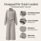 Damset i stickad modell: Turtleneck-tröja + byxdress med breda ben-1