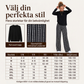 Damsätt i vardagsstil med crewneck-topp och mönstrade byxor-2