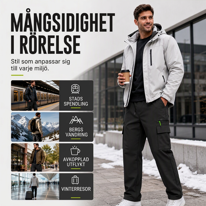 🔥50% NordicShield™ Termocargo Byxor Herr – Vindtäta, Fleecefodrade & Värmande för Vinter & Outdoor-3