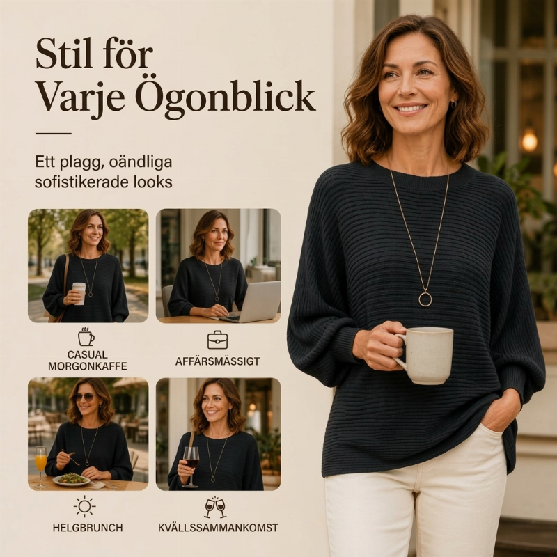 Överdimensionerad ribbstickad tröja för kvinnor-4