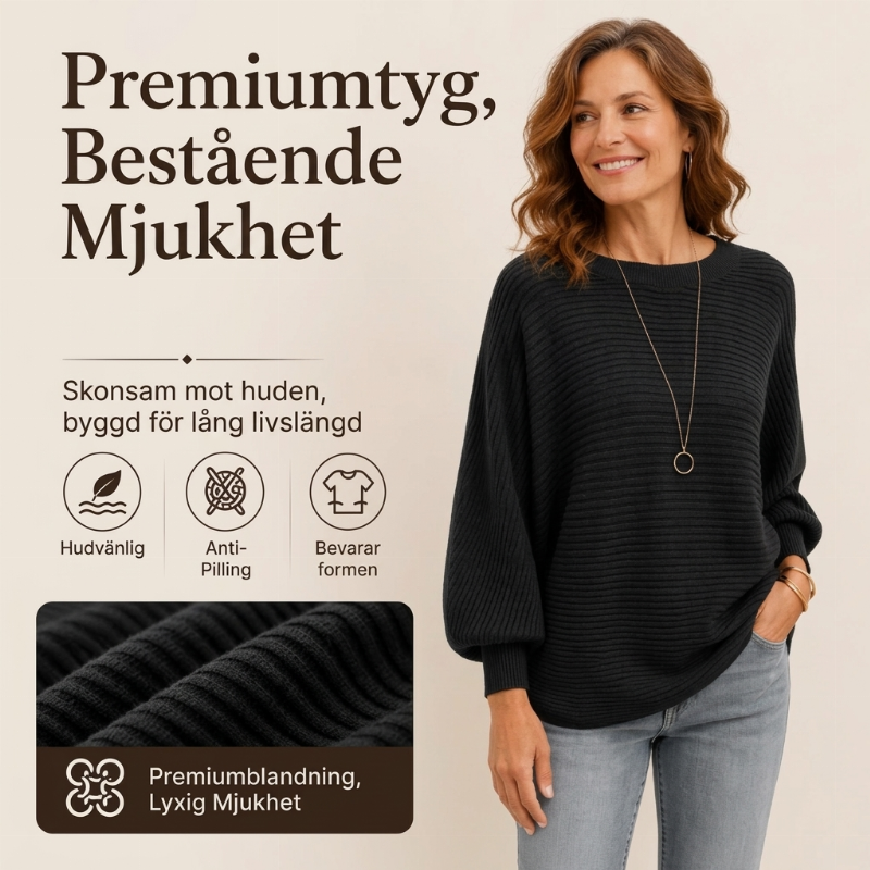 Överdimensionerad ribbstickad tröja för kvinnor-3