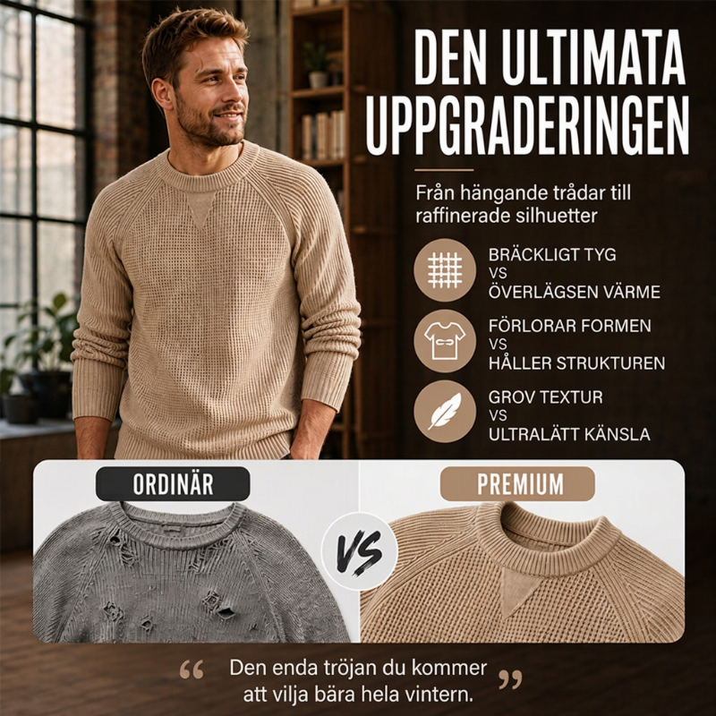 📢🎉50% rabatt!!!🛍️🧶 Klassisk rundhalsad tröja för män – mjuk, bekväm och passar alltid-3