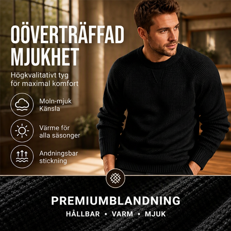 📢🎉50% rabatt!!!🛍️🧶 Klassisk rundhalsad tröja för män – mjuk, bekväm och passar alltid-4