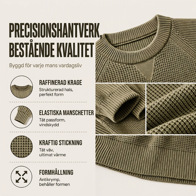 📢🎉50% rabatt!!!🛍️🧶 Klassisk rundhalsad tröja för män – mjuk, bekväm och passar alltid-1