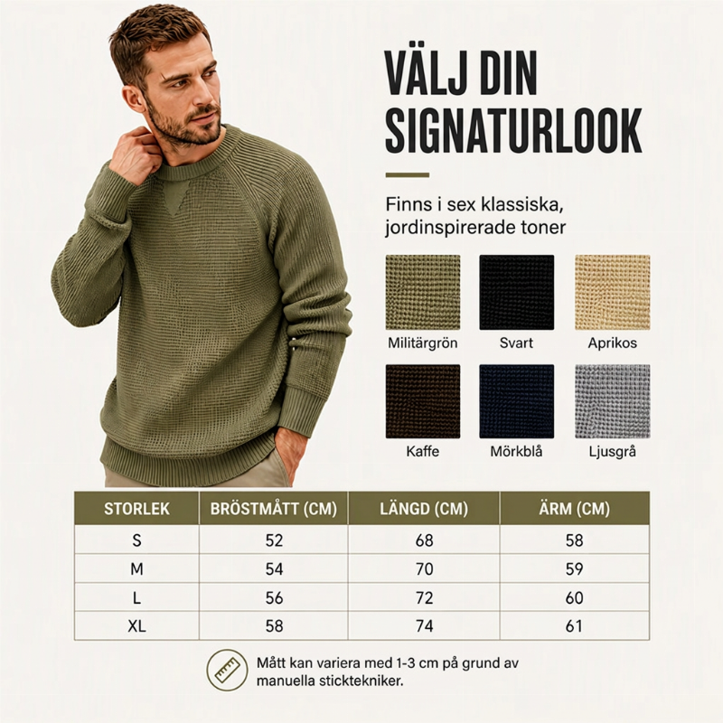 📢🎉50% rabatt!!!🛍️🧶 Klassisk rundhalsad tröja för män – mjuk, bekväm och passar alltid-2