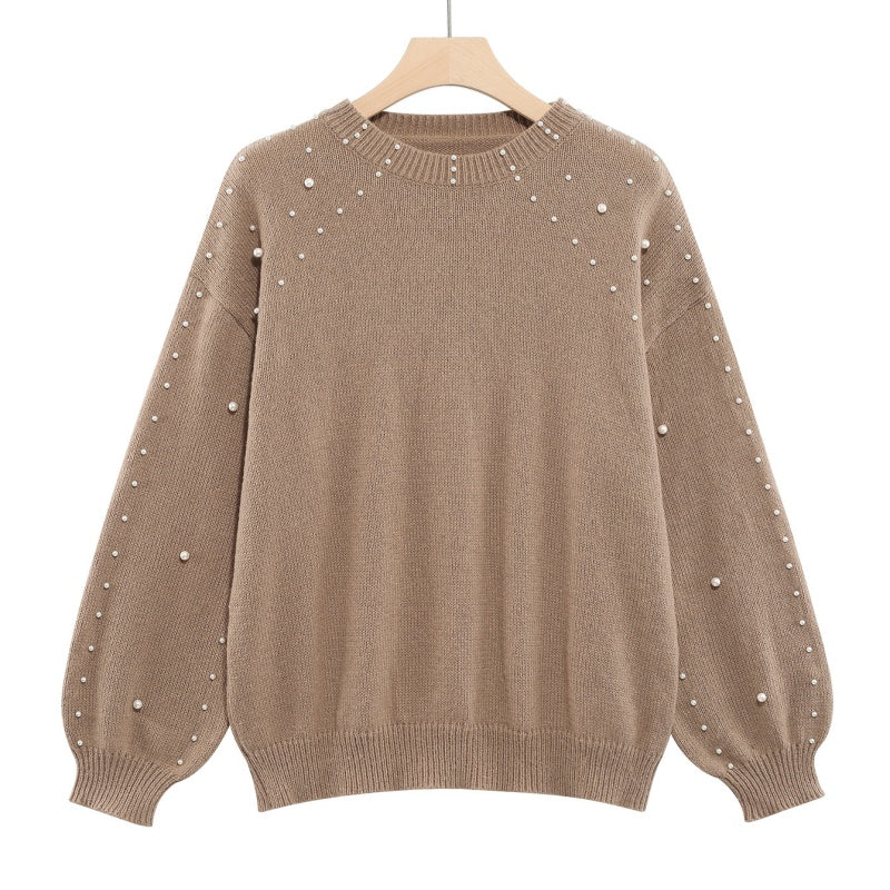 ☁️Mjuk Värme, Höst & Vinter Essentiell🧶 Dam Rund Hals Pullover Tröja – Andningsbar & Hudvänlig, Varm & Mysig | Perfekt Höst/Vinter Stickad ✨-5