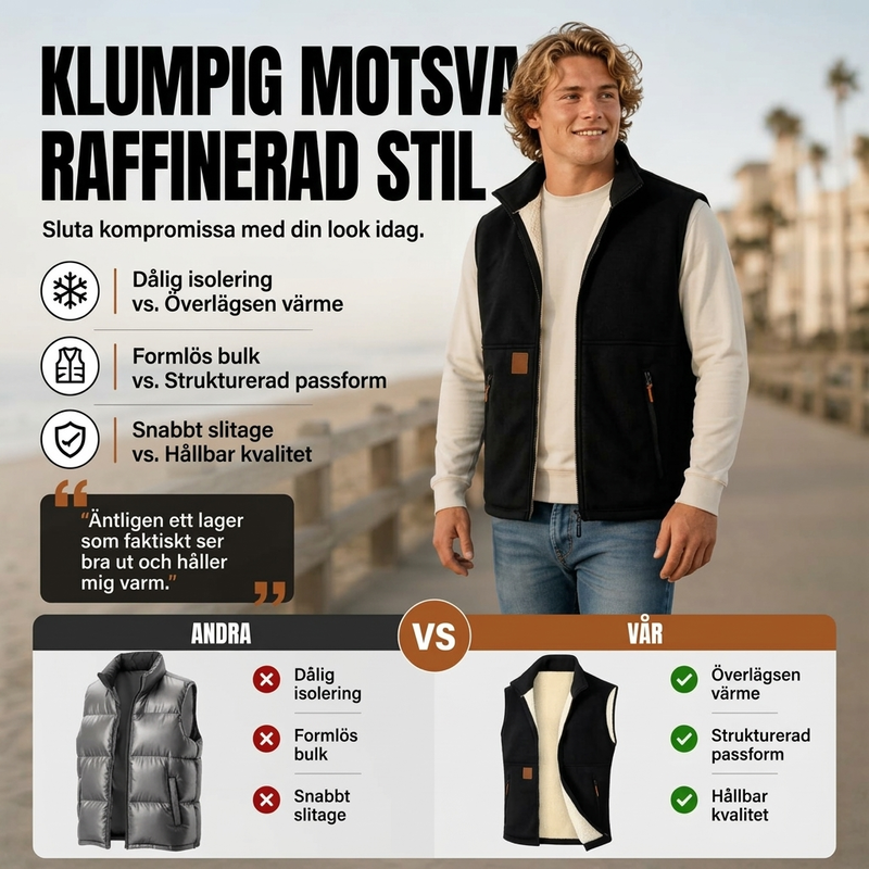 ❄️Unisex Vinterväst med Plyschfoder – Varm och Vindskyddande Västdam & Herr-4
