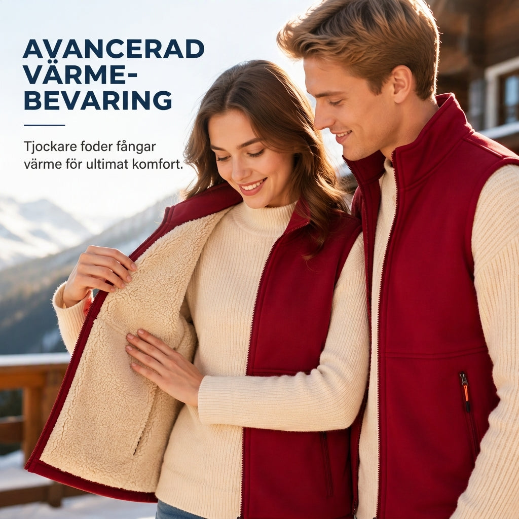 ❄️Unisex Vinterväst med Plyschfoder – Varm och Vindskyddande Västdam & Herr-6