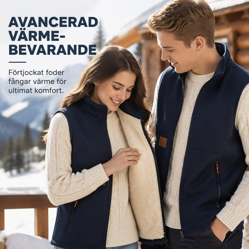 ❄️Unisex Vinterväst med Plyschfoder – Varm och Vindskyddande Västdam & Herr-7