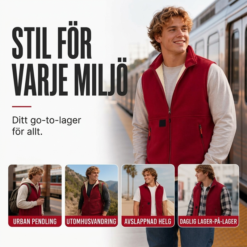 ❄️Unisex Vinterväst med Plyschfoder – Varm och Vindskyddande Västdam & Herr-8
