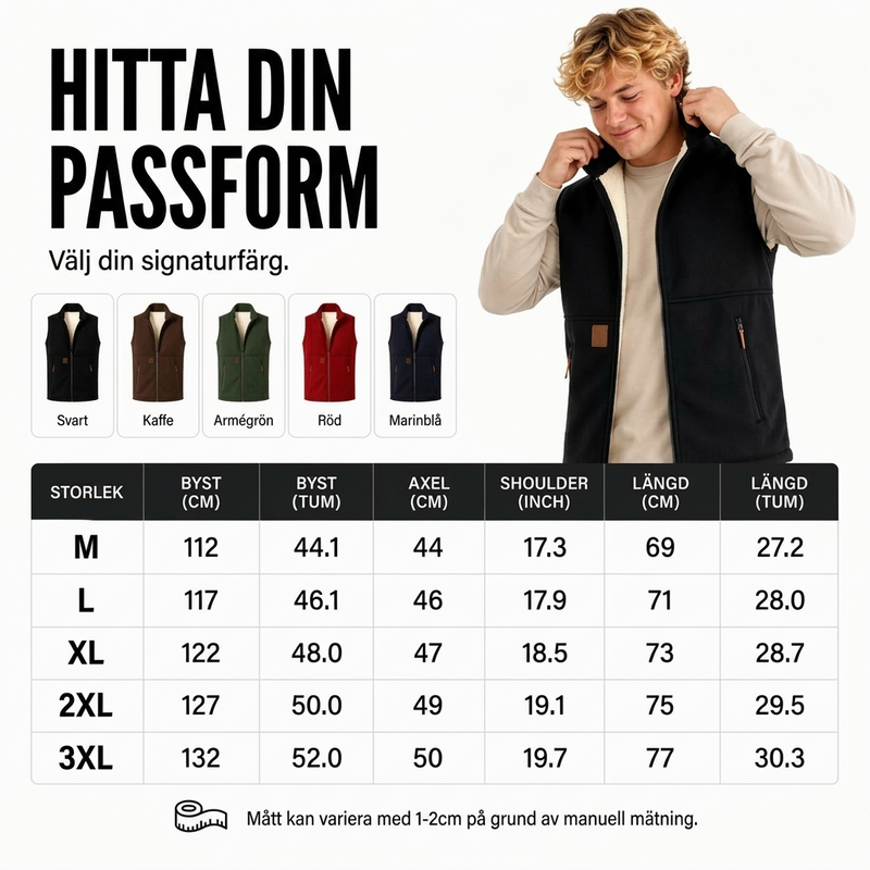 ❄️Unisex Vinterväst med Plyschfoder – Varm och Vindskyddande Västdam & Herr-9