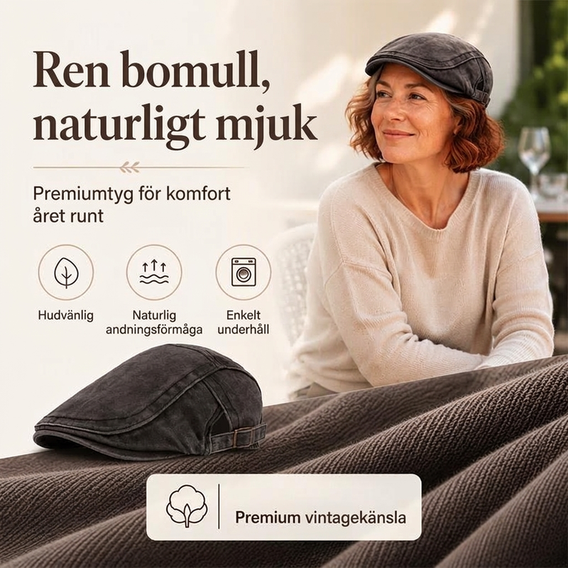 Unisex Vintage Flat Cap i Denimstil – Klassisk Baskerkeps med Retro Look & Komfortabel Passform-4