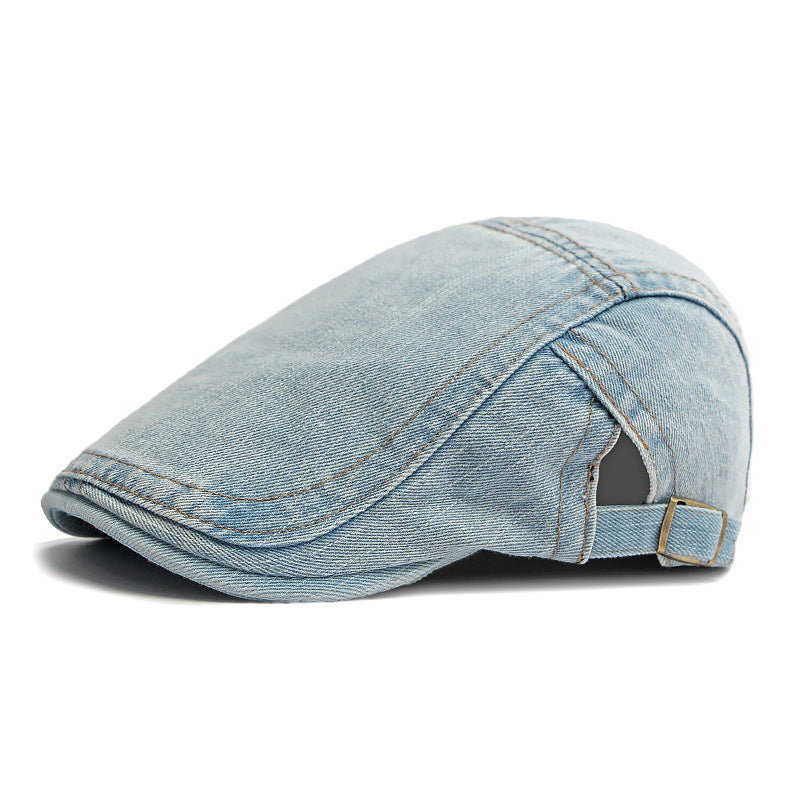 Unisex Vintage Flat Cap i Denimstil – Klassisk Baskerkeps med Retro Look & Komfortabel Passform-7