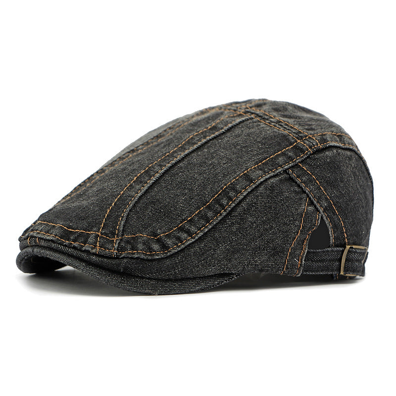 Unisex Vintage Flat Cap i Denimstil – Klassisk Baskerkeps med Retro Look & Komfortabel Passform-12