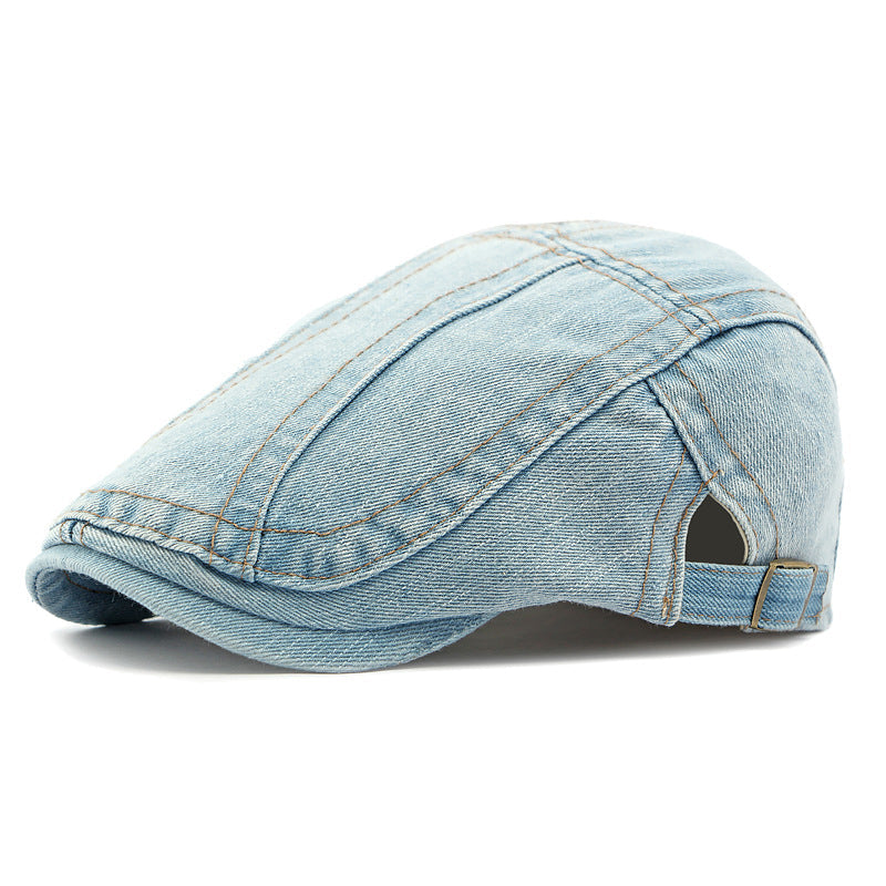 Unisex Vintage Flat Cap i Denimstil – Klassisk Baskerkeps med Retro Look & Komfortabel Passform-10