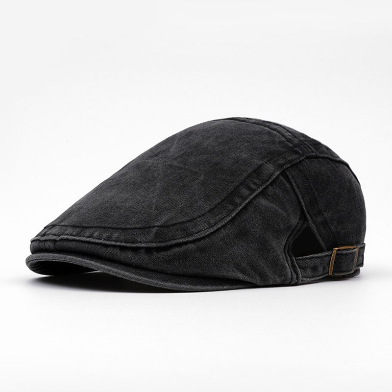 Unisex Vintage Flat Cap i Denimstil – Klassisk Baskerkeps med Retro Look & Komfortabel Passform-13