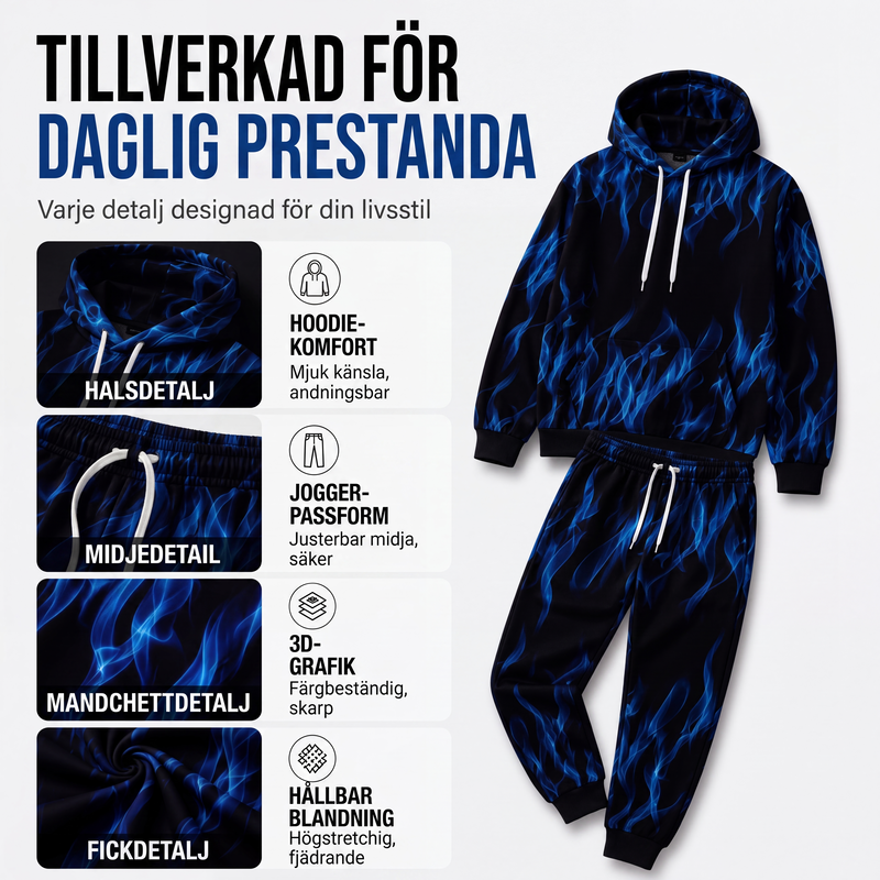 ✈️Fri frakt🔥 50 % RABATT IDAG! 🧥 Set med huvtröja och byxor för män – mysig komfort, urban stil och modern look för vardagen ✨-1