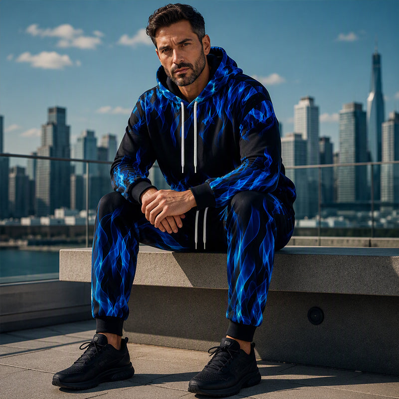 ✈️Fri frakt🔥 50 % RABATT IDAG! 🧥 Set med huvtröja och byxor för män – mysig komfort, urban stil och modern look för vardagen ✨-6