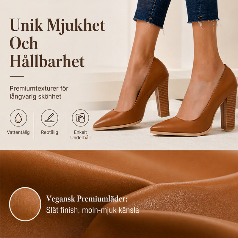 Chic spetsiga pumps med tjock klack för damer-4