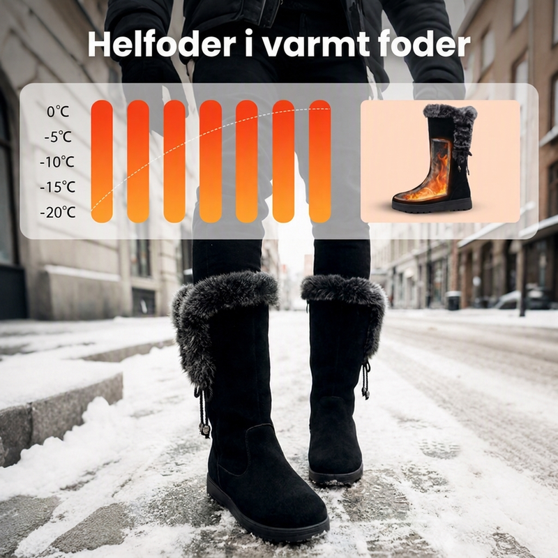 🔥50 % rabatt! 💰 Halva priset! Varma halkfria slitstarka damstövlar med mittskaft-1