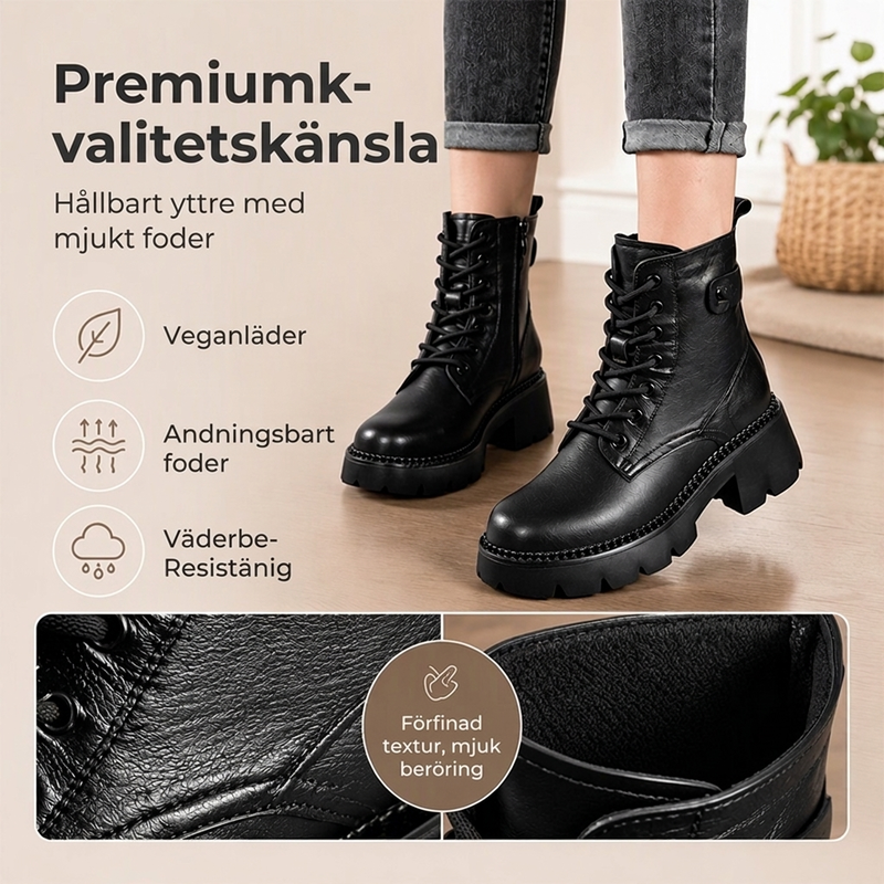 Retro martinstövlar med platta för kvinnor-3
