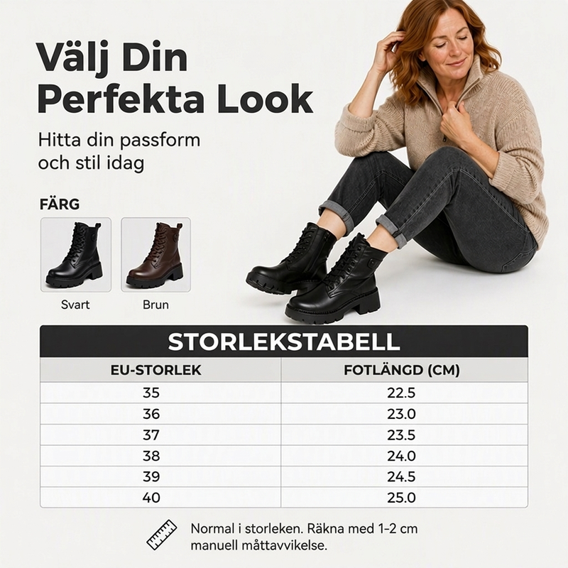 Retro martinstövlar med platta för kvinnor-5
