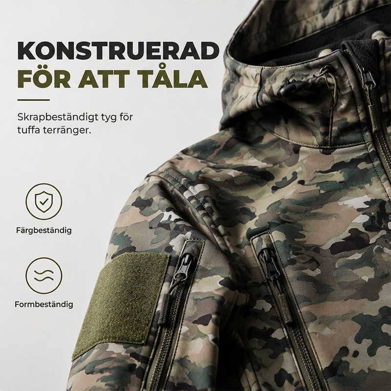 🔥50 % rabatt! Herrjacka med huva för utomhusbruk, kamouflage-2