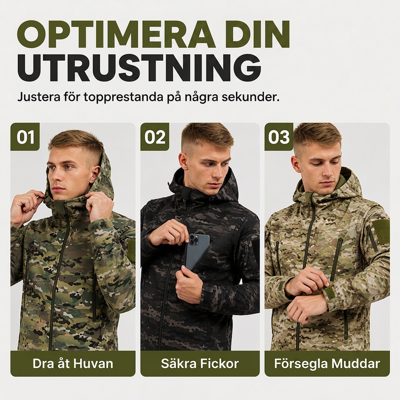 🔥50 % rabatt! Herrjacka med huva för utomhusbruk, kamouflage-6