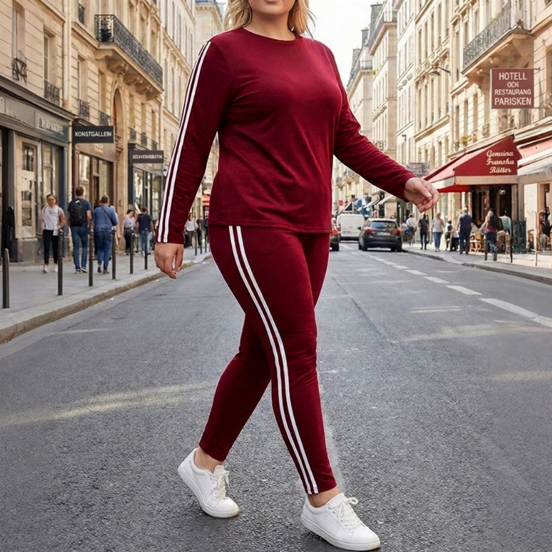 🏃‍♀️ Långärmat träningsset i två delar för kvinnor – bekvämt, stretchigt och perfekt för träning och vardag, nu till halva priset! ✨-12
