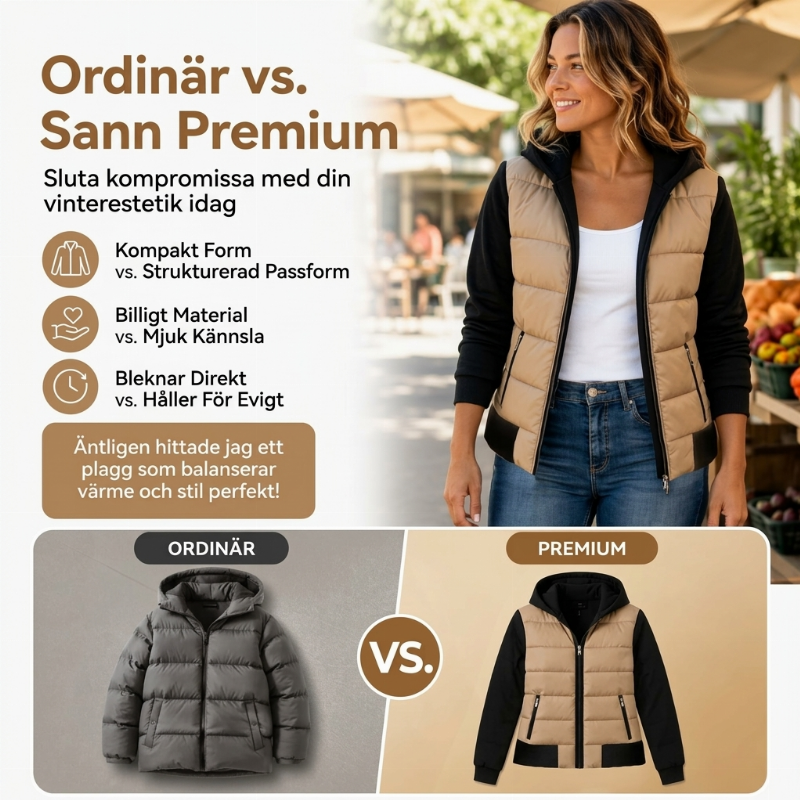 🚚 Fri frakt på just den här produkten! ✨ 🧥 Vadderad huvjacka för kvinnor med lappad design – varm, bekväm och perfekt för kalla dagar, nu till halva priset! ✨-2