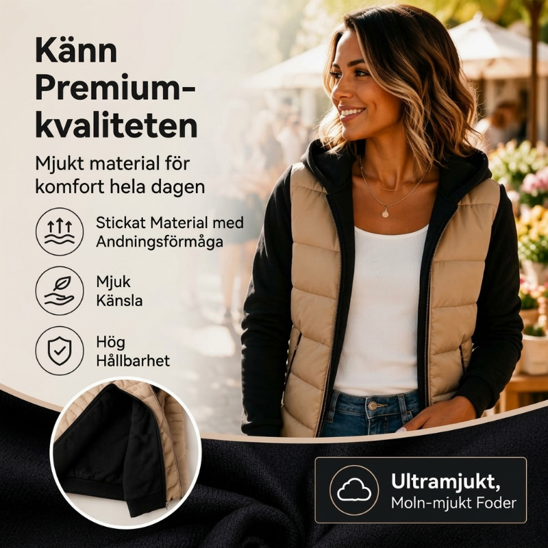 🚚 Fri frakt på just den här produkten! ✨ 🧥 Vadderad huvjacka för kvinnor med lappad design – varm, bekväm och perfekt för kalla dagar, nu till halva priset! ✨-3