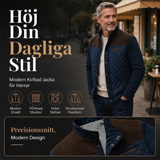 ✨Begränsat antal i lager, missa inte detta! 🎁Snygg, vadderad herrjacka med ståkrage som håller dig varm
