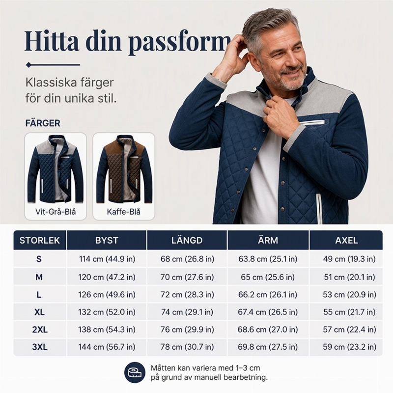 ✨Begränsat antal i lager, missa inte detta! 🎁Snygg, vadderad herrjacka med ståkrage som håller dig varm-2