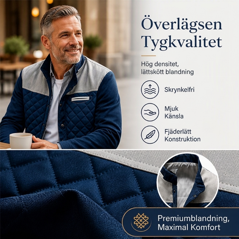 ✨Begränsat antal i lager, missa inte detta! 🎁Snygg, vadderad herrjacka med ståkrage som håller dig varm-4