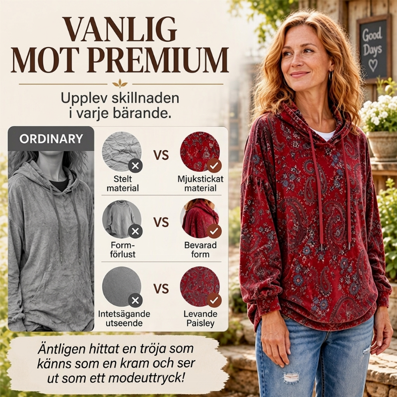📢🎉50 % rabatt!!!🛍️✨Huvtröja för damer med paisley-mönster och dragsko-2