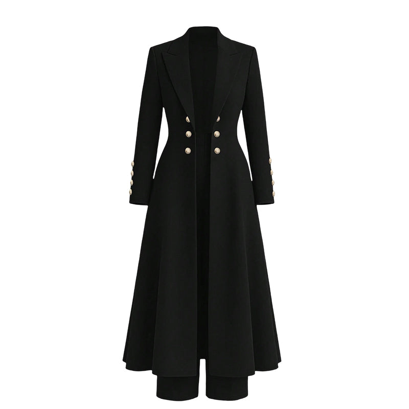 ✈️Fri frakt💰 Halva priset! 🍂 Kvinnlig elegant höst-outfit i två delar – retro långärmad kavaj och enkla byxor, stilren och bekväm för vardag och fest. ✨-9